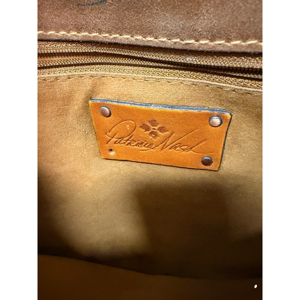 Patricia Nash Metallic Copper Pink Embossed Leather Crossbody Bag Whipstitch - Picture 6 of 10